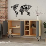 Μπουφές Clara pakoworld χρώμα light oak-ανθρακί 142x35.5x83εκ Μπουφές Clara pakoworld χρώμα light oak-ανθρακί 142x35.5x83εκ