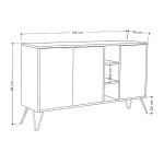 Μπουφές Clara pakoworld χρώμα light oak-ανθρακί 142x35.5x83εκ Μπουφές Clara pakoworld χρώμα light oak-ανθρακί 142x35.5x83εκ
