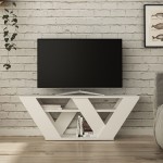 Έπιπλο τηλεόρασης Pipralla pakoworld λευκό 110x30x40εκ Έπιπλο τηλεόρασης Pipralla pakoworld λευκό 110x30x40εκ