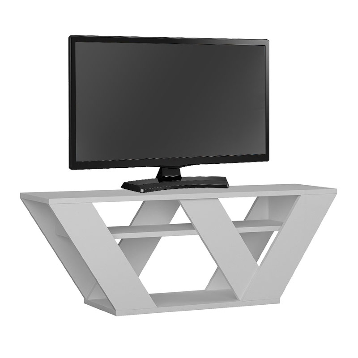 Έπιπλο τηλεόρασης Pipralla pakoworld λευκό 110x30x40εκ Έπιπλο τηλεόρασης Pipralla pakoworld λευκό 110x30x40εκ