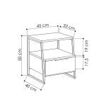 Κομοδίνο Johana pakoworld μαύρο-γκρι antique 45x40x50εκ Κομοδίνο Johana pakoworld μαύρο-γκρι antique 45x40x50εκ
