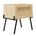 Κομοδίνο Hamer pakoworld μαύρο-φυσικό 48x34x51εκ Κομοδίνο Hamer pakoworld μαύρο-φυσικό 48x34x51εκ