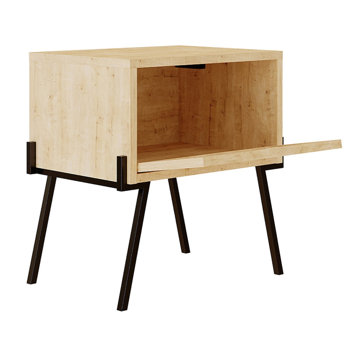 Κομοδίνο Hamer pakoworld μαύρο-φυσικό 48x34x51εκ Κομοδίνο Hamer pakoworld μαύρο-φυσικό 48x34x51εκ