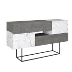 Μπουφές Roberta pakoworld γκρι antique-λευκό μαρμάρου 145x40x82εκ Μπουφές Roberta pakoworld γκρι antique-λευκό μαρμάρου 145x40x82εκ