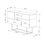 Μπουφές Roberta pakoworld γκρι antique-λευκό μαρμάρου 145x40x82εκ Μπουφές Roberta pakoworld γκρι antique-λευκό μαρμάρου 145x40x82εκ