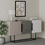 Μπουφές Estella pakoworld γκρι antique-μόκα-λευκό 150x42x79.5εκ Μπουφές Estella pakoworld γκρι antique-μόκα-λευκό 150x42x79.5εκ