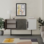 Μπουφές Estella pakoworld γκρι antique-μόκα-λευκό 150x42x79.5εκ Μπουφές Estella pakoworld γκρι antique-μόκα-λευκό 150x42x79.5εκ