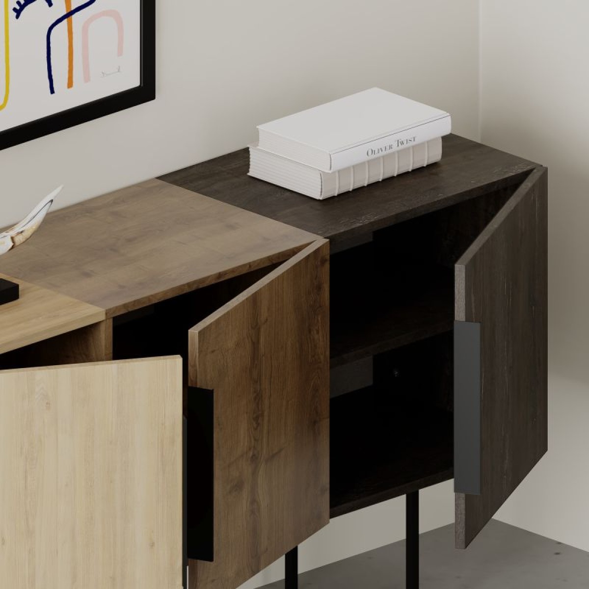 Μπουφές Estella pakoworld φυσικό-καρυδί 150x42x79.5εκ Μπουφές Estella pakoworld φυσικό-καρυδί 150x42x79.5εκ