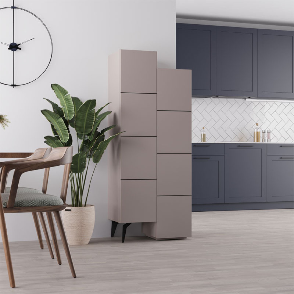 Ντουλάπι-στήλη Romane pakoworld μόκα 62.2x37.4x155.4εκ Ντουλάπι-στήλη Romane pakoworld μόκα 62.2x37.4x155.4εκ