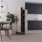 Ντουλάπι-στήλη Romane pakoworld μόκα 62.2x37.4x155.4εκ Ντουλάπι-στήλη Romane pakoworld μόκα 62.2x37.4x155.4εκ