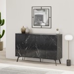 Μπουφές Ursula pakoworld μαύρο μαρμάρου 123x35x77.5εκ Μπουφές Ursula pakoworld μαύρο μαρμάρου 123x35x77.5εκ