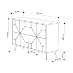 Μπουφές Ursula pakoworld μαύρο μαρμάρου 123x35x77.5εκ Μπουφές Ursula pakoworld μαύρο μαρμάρου 123x35x77.5εκ