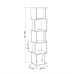 Βιβλιοθήκη - στήλη Piri pakoworld χρώμα λευκό-μόκα 35x30x161εκ Βιβλιοθήκη - στήλη Piri pakoworld χρώμα λευκό-μόκα 35x30x161εκ