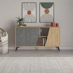 Μπουφές Hana pakoworld φυσικό-ανθρακί antique 150x35.5x82εκ Μπουφές Hana pakoworld φυσικό-ανθρακί antique 150x35.5x82εκ