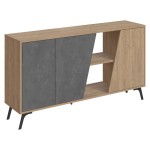 Μπουφές Hana pakoworld φυσικό-ανθρακί antique 150x35.5x82εκ Μπουφές Hana pakoworld φυσικό-ανθρακί antique 150x35.5x82εκ