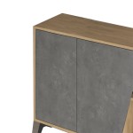 Μπουφές Hana pakoworld φυσικό-ανθρακί antique 150x35.5x82εκ Μπουφές Hana pakoworld φυσικό-ανθρακί antique 150x35.5x82εκ
