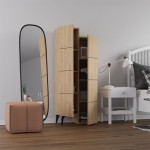 Ντουλάπι-στήλη Romane pakoworld φυσικό 62.2x37.4x155.4εκ Ντουλάπι-στήλη Romane pakoworld φυσικό 62.2x37.4x155.4εκ