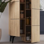 Ντουλάπι-στήλη Romane pakoworld φυσικό 62.2x37.4x155.4εκ Ντουλάπι-στήλη Romane pakoworld φυσικό 62.2x37.4x155.4εκ