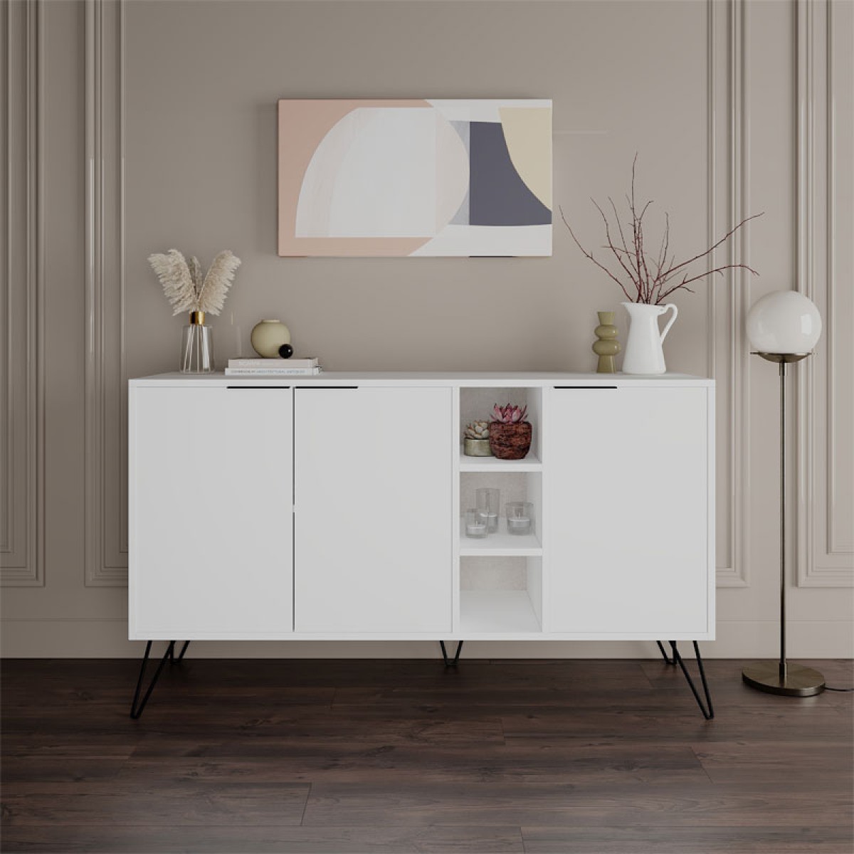 Μπουφές Clara pakoworld λευκό 142x35.5x83εκ Μπουφές Clara pakoworld λευκό 142x35.5x83εκ