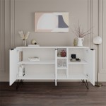 Μπουφές Clara pakoworld λευκό 142x35.5x83εκ Μπουφές Clara pakoworld λευκό 142x35.5x83εκ