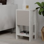 Κομοδίνο Ema pakoworld χρώμα λευκό antique-μόκα 30x30x55εκ Κομοδίνο Ema pakoworld χρώμα λευκό antique-μόκα 30x30x55εκ