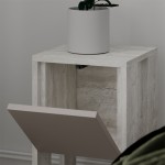 Κομοδίνο Ema pakoworld χρώμα λευκό antique-μόκα 30x30x55εκ Κομοδίνο Ema pakoworld χρώμα λευκό antique-μόκα 30x30x55εκ