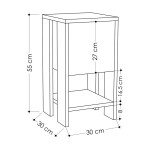 Κομοδίνο Ema pakoworld χρώμα λευκό antique-μόκα 30x30x55εκ Κομοδίνο Ema pakoworld χρώμα λευκό antique-μόκα 30x30x55εκ