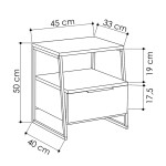 Κομοδίνο Johana pakoworld μαύρο-oak 45x40x50εκ Κομοδίνο Johana pakoworld μαύρο-oak 45x40x50εκ