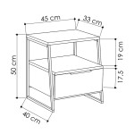 Κομοδίνο Johana pakoworld μαύρο-εκρού 45x40x50εκ Κομοδίνο Johana pakoworld μαύρο-εκρού 45x40x50εκ