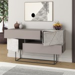 Μπουφές Roberta pakoworld μόκα-λευκό μαρμάρου 145x40x82εκ Μπουφές Roberta pakoworld μόκα-λευκό μαρμάρου 145x40x82εκ