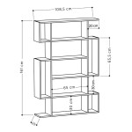 Βιβλιοθήκη MITO pakoworld σε χρώμα antique γκρι-λευκό 108.5x25.5x161εκ Βιβλιοθήκη MITO pakoworld σε χρώμα antique γκρι-λευκό 108.5x25.5x161εκ
