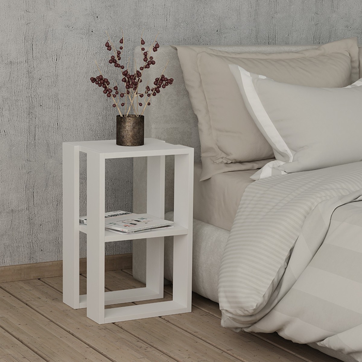 Κομοδίνο Passion pakoworld σε λευκή απόχρωση 34x30x55εκ Κομοδίνο Passion pakoworld σε λευκή απόχρωση 34x30x55εκ