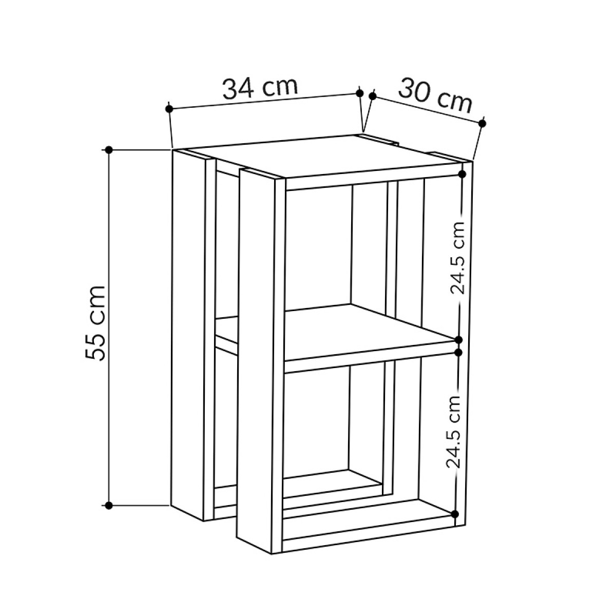 Κομοδίνο Passion pakoworld σε λευκή απόχρωση 34x30x55εκ Κομοδίνο Passion pakoworld σε λευκή απόχρωση 34x30x55εκ