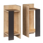Κομοδίνο Immerse pakoworld σετ 2 τμχ. oak-ανθρακί 27x25x60εκ Κομοδίνο Immerse pakoworld σετ 2 τμχ. oak-ανθρακί 27x25x60εκ