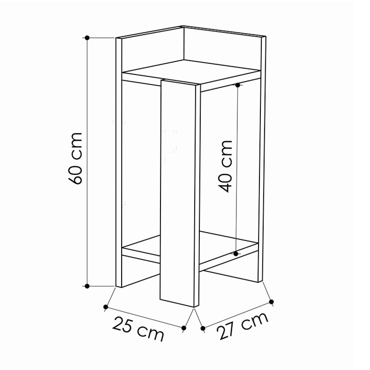 Κομοδίνο Immerse pakoworld σετ 2 τμχ. oak-ανθρακί 27x25x60εκ Κομοδίνο Immerse pakoworld σετ 2 τμχ. oak-ανθρακί 27x25x60εκ