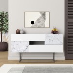 Μπουφές Roberta pakoworld μελαμίνης λευκό μαρμάρου 145x40x82εκ Μπουφές Roberta pakoworld μελαμίνης λευκό μαρμάρου 145x40x82εκ