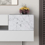 Μπουφές Roberta pakoworld μελαμίνης λευκό μαρμάρου 145x40x82εκ Μπουφές Roberta pakoworld μελαμίνης λευκό μαρμάρου 145x40x82εκ
