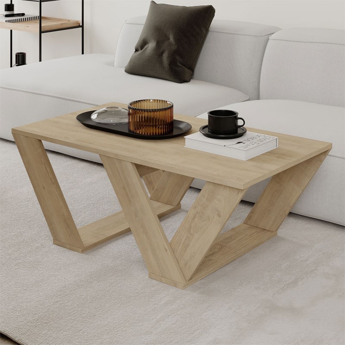 Τραπέζι σαλονιού Pipra pakoworld σε χρώμα φυσικό 110x60x40 Τραπέζι σαλονιού Pipra pakoworld σε χρώμα φυσικό 110x60x40