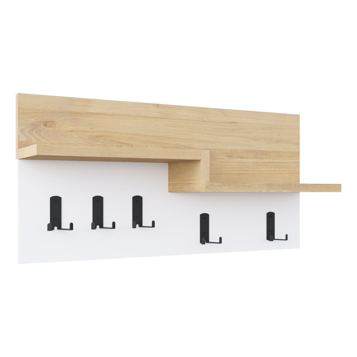 Κρεμάστρα τοίχου Harm pakoworld oak-λευκό μελαμίνης 65x15x31εκ Κρεμάστρα τοίχου Harm pakoworld oak-λευκό μελαμίνης 65x15x31εκ