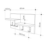 Κρεμάστρα τοίχου Harm pakoworld oak-λευκό μελαμίνης 65x15x31εκ Κρεμάστρα τοίχου Harm pakoworld oak-λευκό μελαμίνης 65x15x31εκ