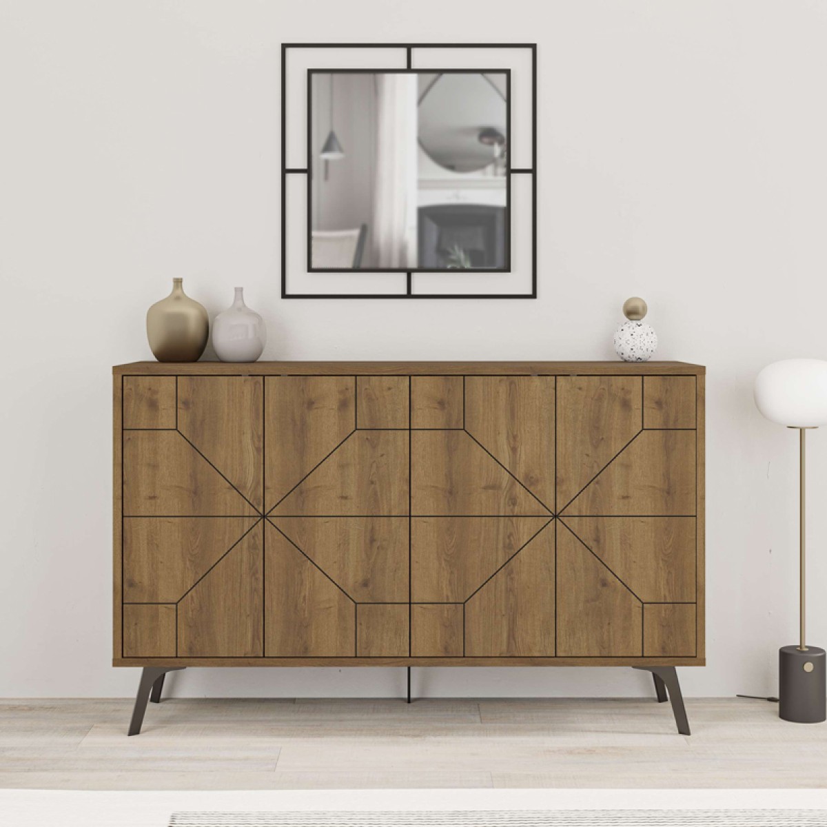 Μπουφές Dune pakoworld σε καρυδί απόχρωση 123x35x77.4εκ Μπουφές Dune pakoworld σε καρυδί απόχρωση 123x35x77.4εκ