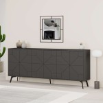 Μπουφές Dune pakoworld σε ανθρακί απόχρωση 181x35x77.4εκ Μπουφές Dune pakoworld σε ανθρακί απόχρωση 181x35x77.4εκ