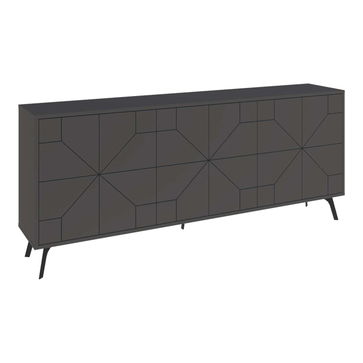 Μπουφές Dune pakoworld σε ανθρακί απόχρωση 181x35x77.4εκ Μπουφές Dune pakoworld σε ανθρακί απόχρωση 181x35x77.4εκ