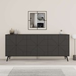 Μπουφές Dune pakoworld σε ανθρακί απόχρωση 181x35x77.4εκ Μπουφές Dune pakoworld σε ανθρακί απόχρωση 181x35x77.4εκ