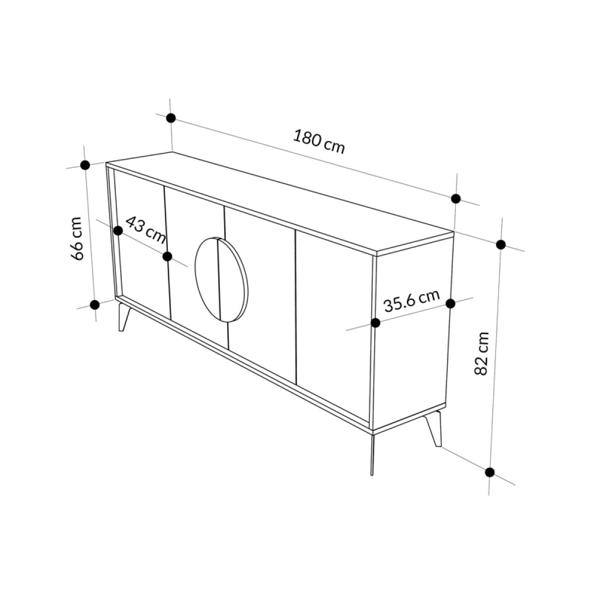 Μπουφές Gora pakoworld σε απόχρωση ανοιχτό καρυδί 180x35.6x82εκ Μπουφές Gora pakoworld σε απόχρωση ανοιχτό καρυδί 180x35.6x82εκ