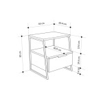 Κομοδίνο Johana pakoworld μαύρο-λευκό 45x40x50εκ Κομοδίνο Johana pakoworld μαύρο-λευκό 45x40x50εκ