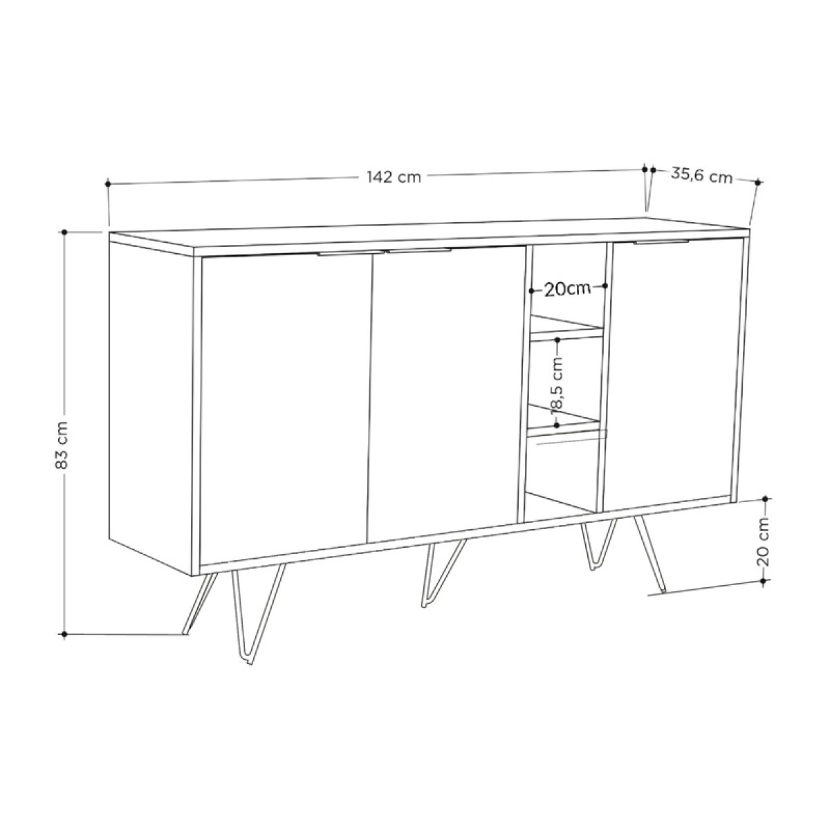 Μπουφές Clara pakoworld σε μόκα-ανθρακί απόχρωση 142x35,6x83εκ Μπουφές Clara pakoworld σε μόκα-ανθρακί απόχρωση 142x35,6x83εκ