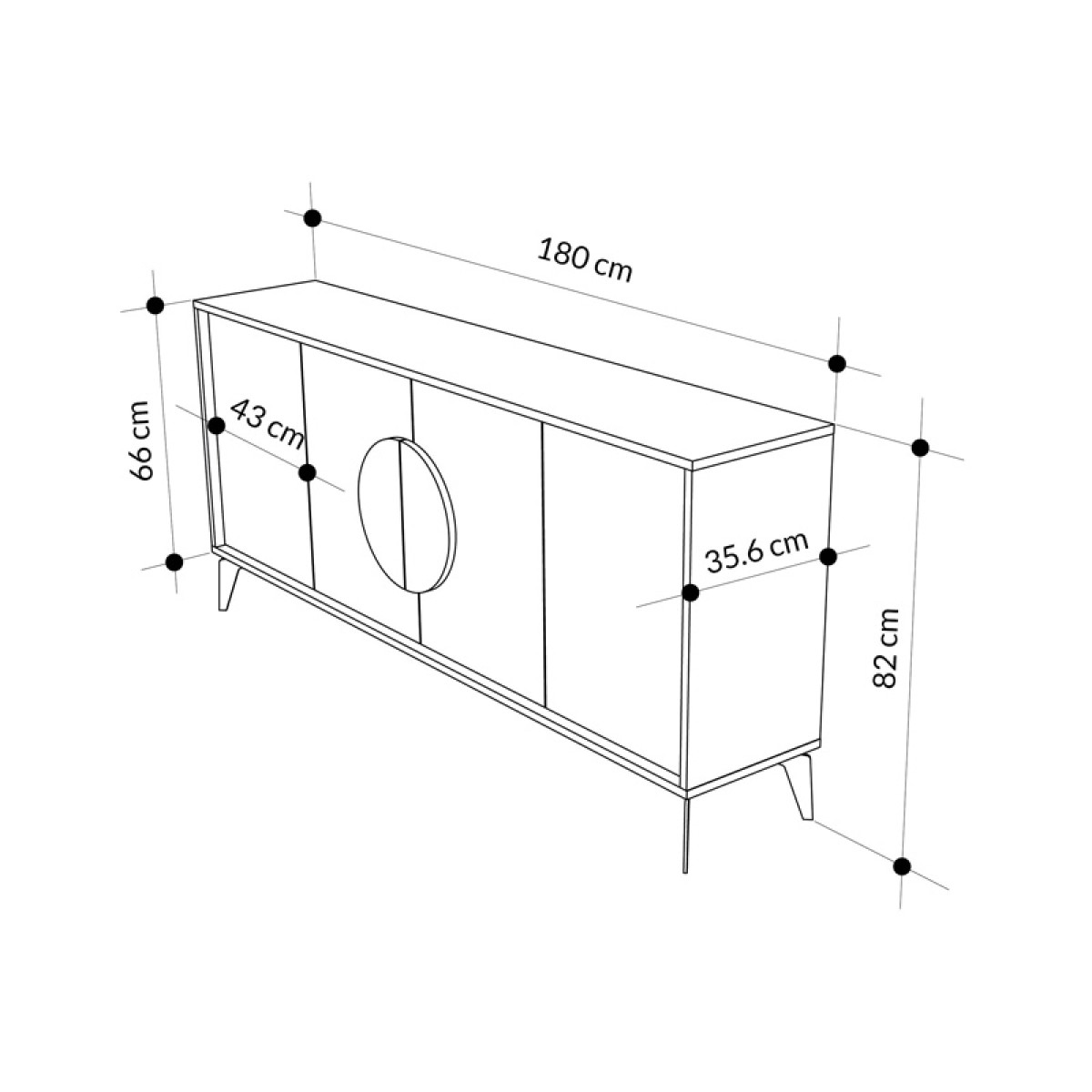 Μπουφές Gora pakoworld σε λευκή με μόκα απόχρωση 180x35.6x82εκ Μπουφές Gora pakoworld σε λευκή με μόκα απόχρωση 180x35.6x82εκ