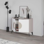 Μπουφές Gora pakoworld σε μόκα - λευκή απόχρωση 110x35.6x82εκ Μπουφές Gora pakoworld σε μόκα - λευκή απόχρωση 110x35.6x82εκ