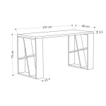 Γραφείο Honey pakoworld σε λευκή-ανθρακί απόχρωση 137x60x75εκ